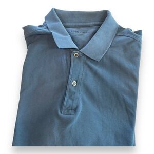 UNTUCKit Polo Shirt Mens L Casual Knit Cotton Blue Long Sleeve